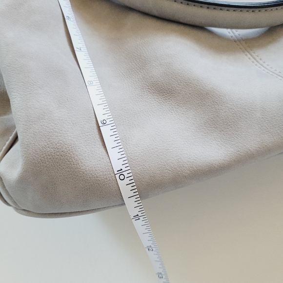 Grey Soft Vegan Leather Large Crossbody Handbag - Picture 13 of 14